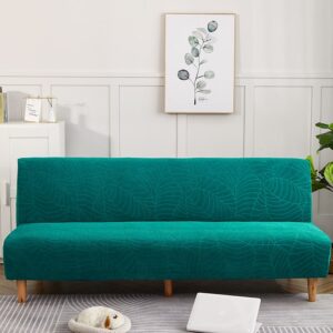 Waterproof Leaf Print Blue Cover for a futon sofa bed