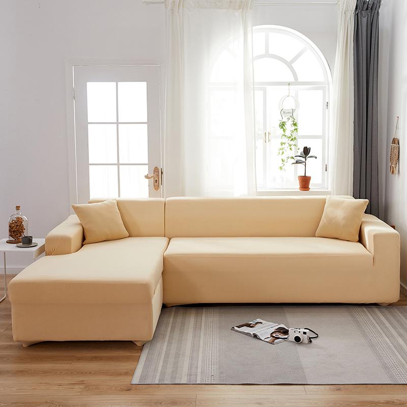 Beige Cover for a L-shaped sectional sofa 2 Beige Cover for a L-shaped sectional sofa - Image 2