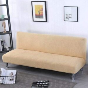 Beige Jacquard Cover for a futon sofa bed