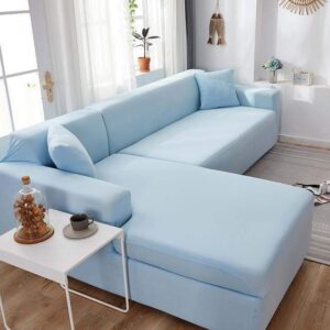 Blue Cover for a L-shaped sectional sofa