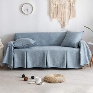 Blue Linen Cover for a sofa