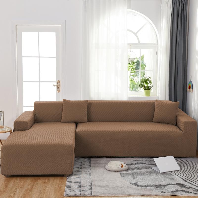 Brown Microfiber Cover for a L-shaped sectional sofa 2 Brown Microfiber Cover for a L-shaped sectional sofa - Image 2