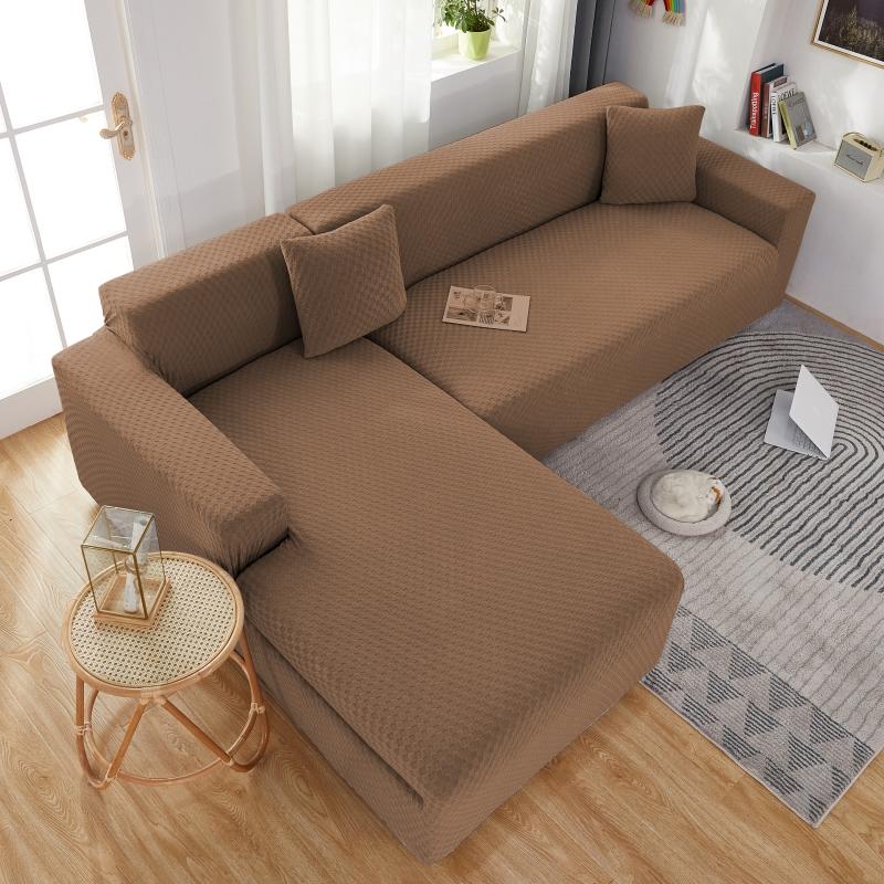 Brown Microfiber Cover for a L-shaped sectional sofa 3 Brown Microfiber Cover for a L-shaped sectional sofa - Image 3