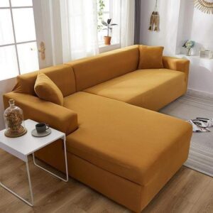 Camel Cover for a L-shaped sectional sofa