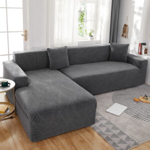 Charcoal Gray Waterproof Cover for a L-shaped sectional sofa