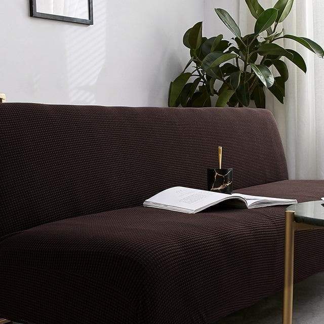 Coffee Brown Jacquard Cover for a futon sofa bed 1 Coffee Brown Jacquard Cover for a futon sofa bed