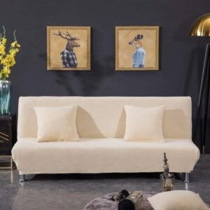 Cream Jacquard Cover for a futon sofa bed