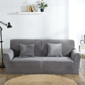 Gray Velvet Cover for a sofa, 2 cushion covers 18x18 in