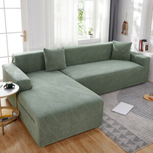 Green Waterproof Cover for a L-shaped sectional sofa