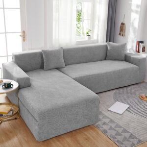 Light Gray Waterproof Cover for a L-shaped sectional sofa