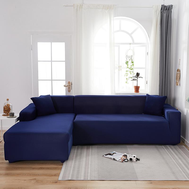 Navy Cover for a L-shaped sectional sofa 2 Navy Cover for a L-shaped sectional sofa - Image 2