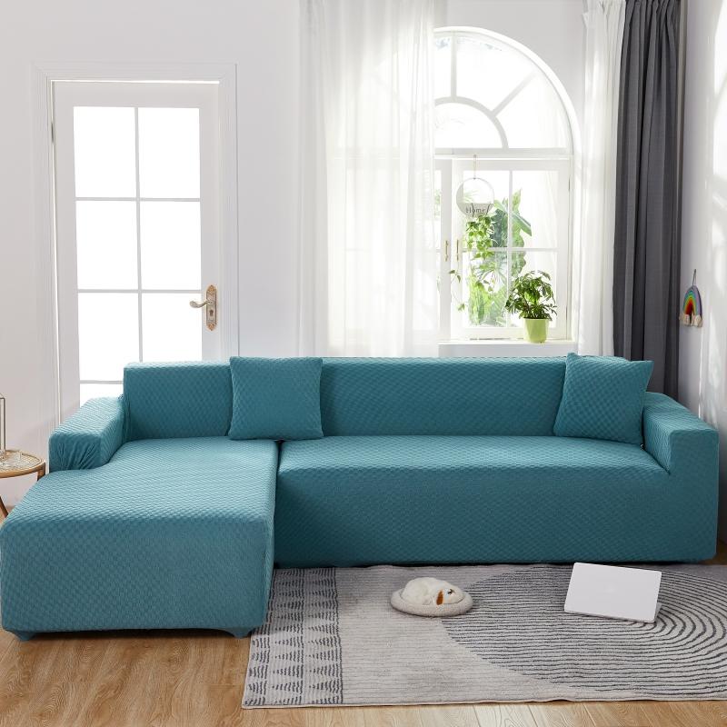 Teal Microfiber Cover for a L-shaped sectional sofa 2 Teal Microfiber Cover for a L-shaped sectional sofa - Image 2