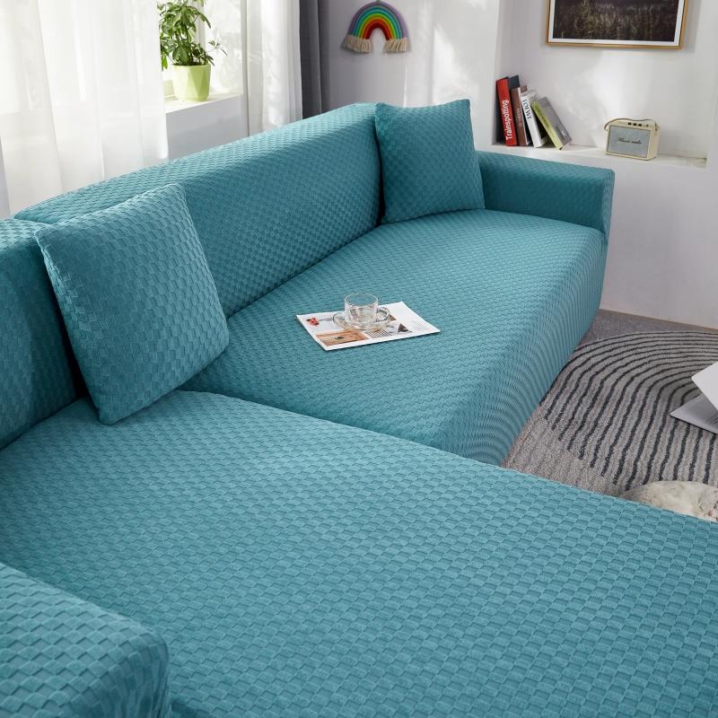 Teal Microfiber Cover for a L-shaped sectional sofa 3 Teal Microfiber Cover for a L-shaped sectional sofa - Image 3