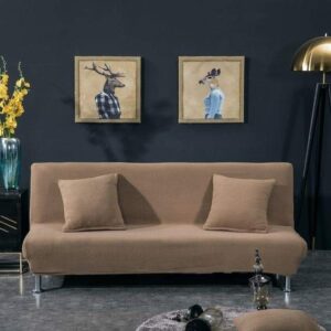 Camel Jacquard Cover for a futon sofa bed