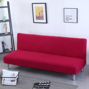 Red Jacquard Cover for a futon sofa bed