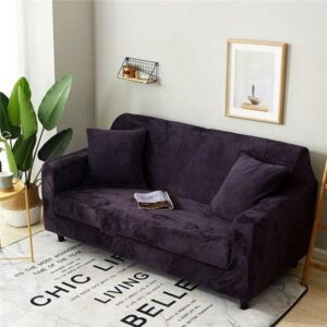 Velvet Eggplant Cover for a sofa